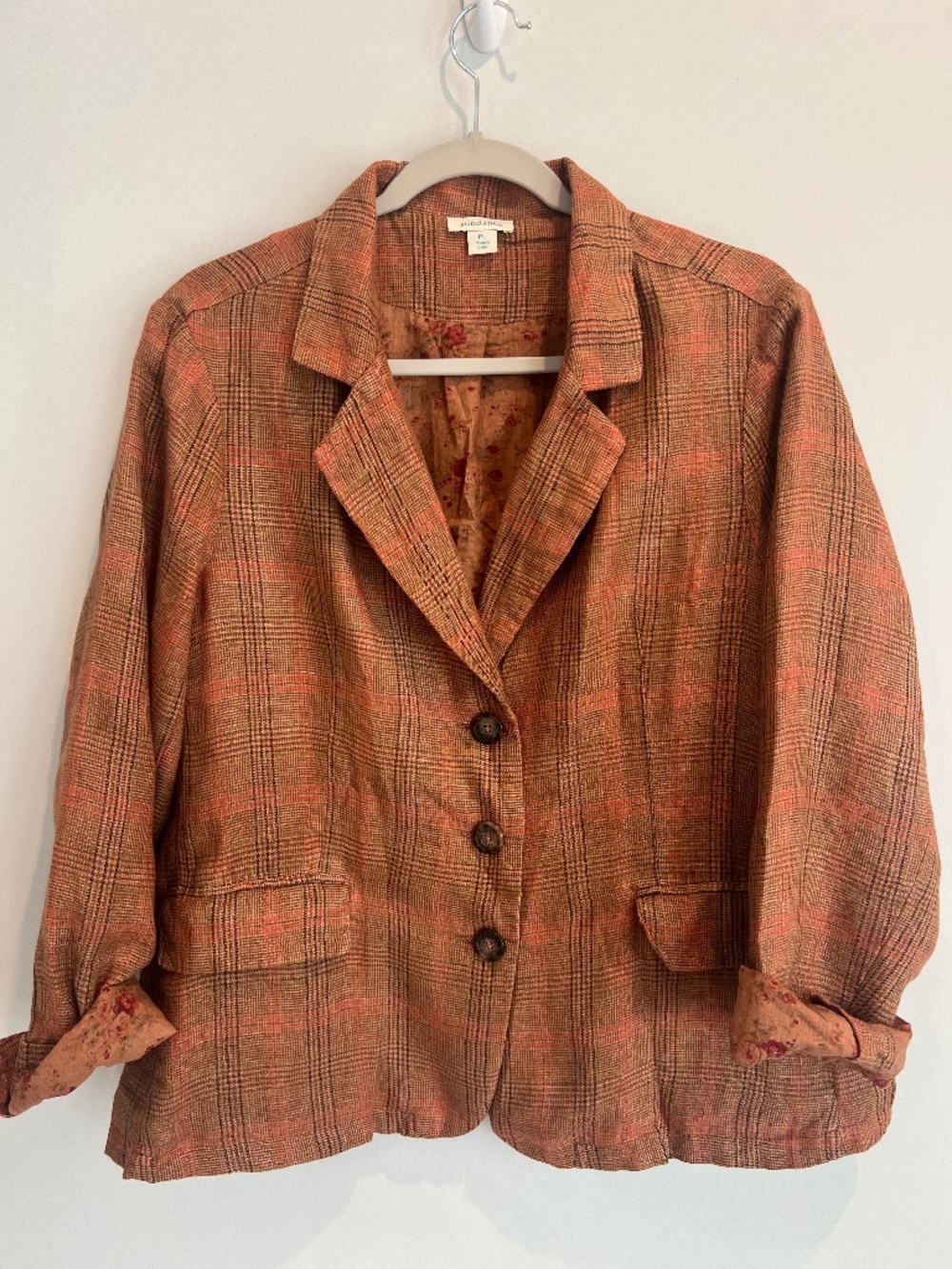 Sundance Edson Hill 100% Linen Plaid Blazer Jacket Size PL NWOT